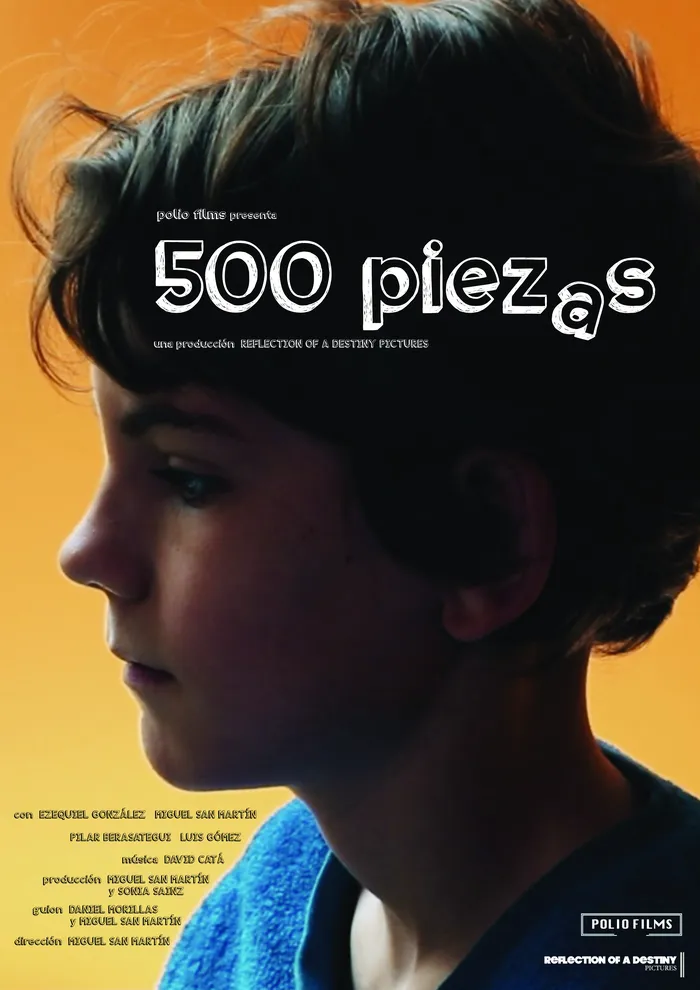 Cartel del cortometraje «500 piezas», de Miguel San Martín, con música de David Catá