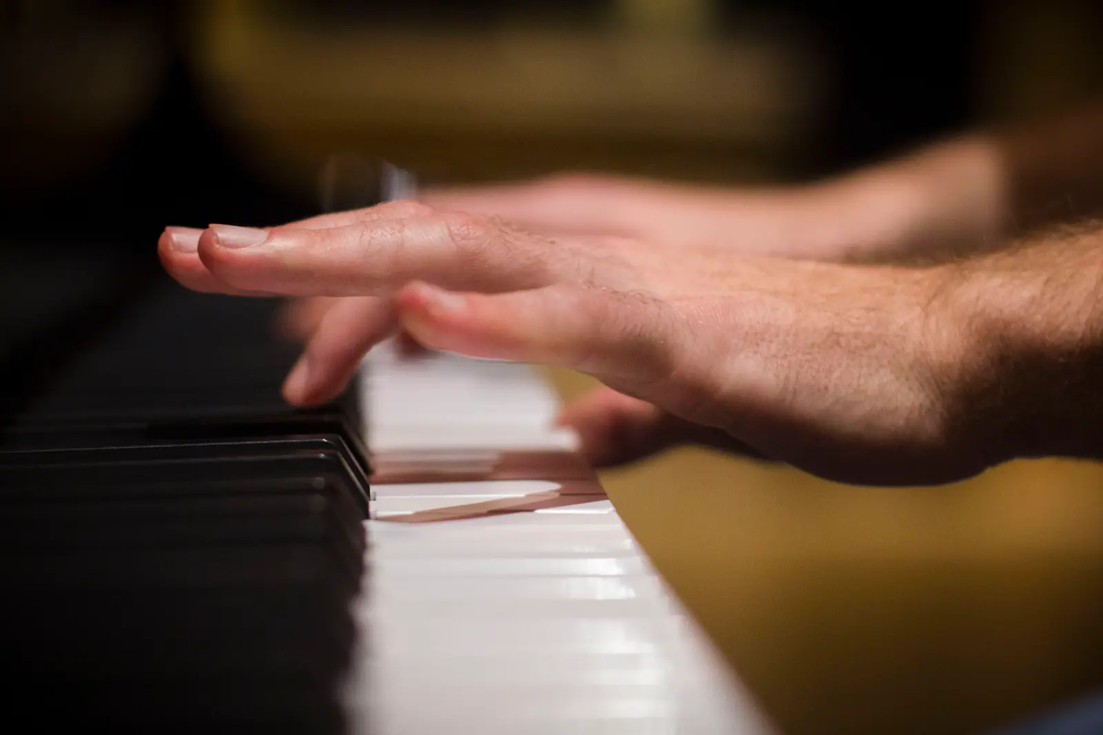 David’s hands on the keyboard