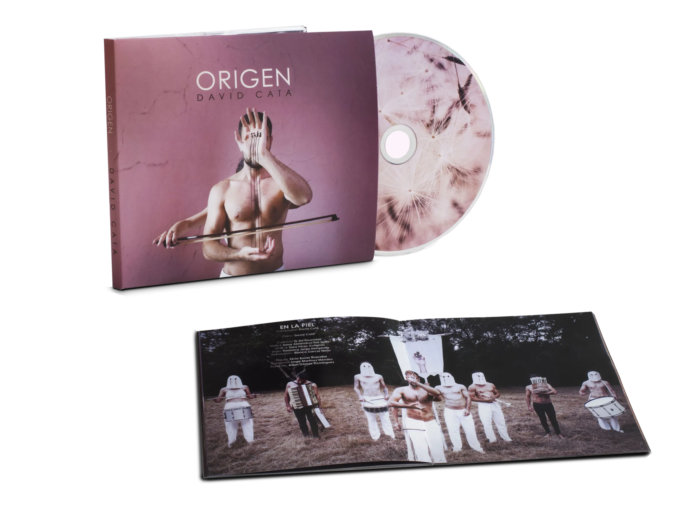 «Origen», disco de David Catá: estuche, CD y libreto