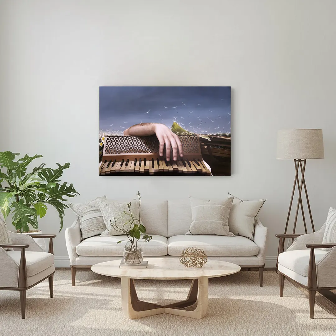Simulación de la obra en una sala